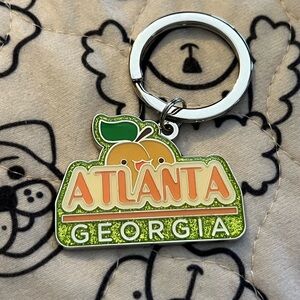 Atlanta Georgia Keychain/Bagcharm with Peach Design